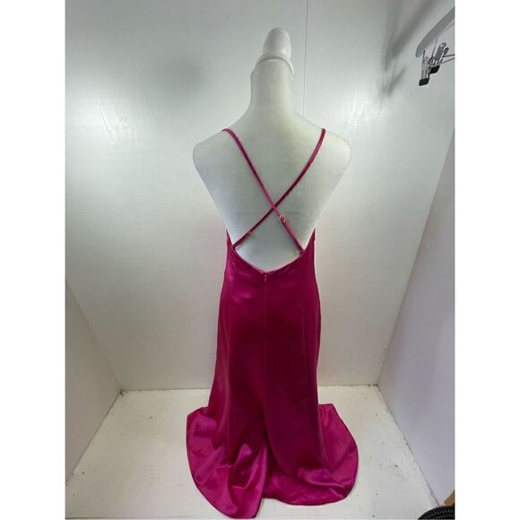 Lovers and Friends NWT Fuschia Saten Gown Size S - Picture 5 of 11